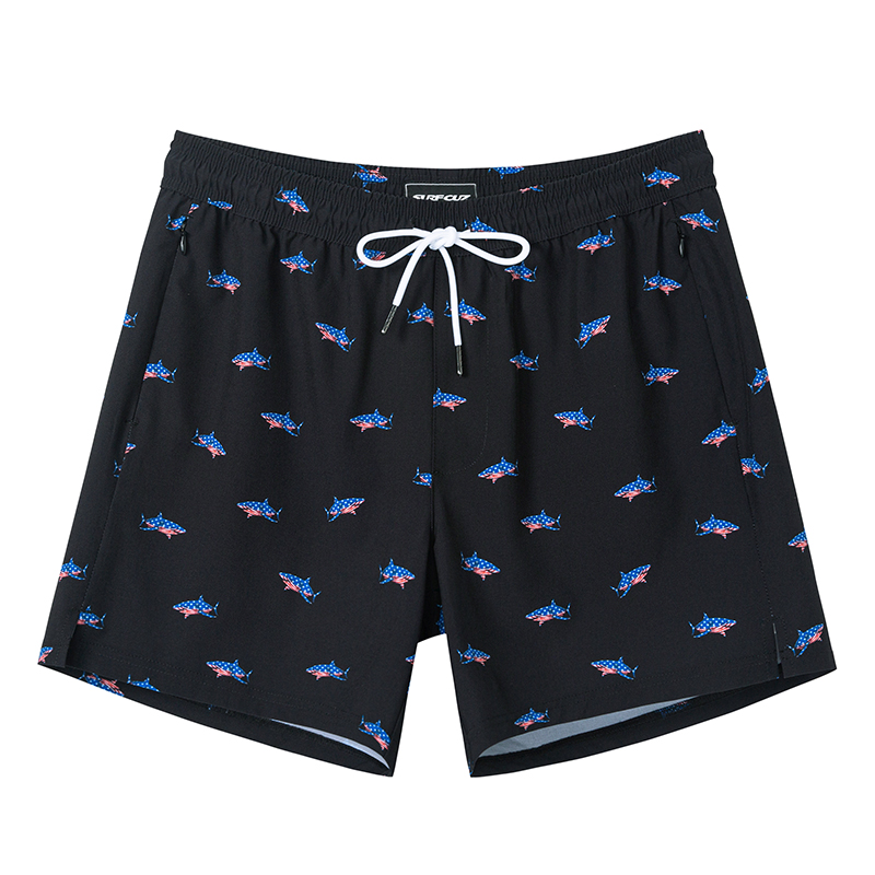 SURFCUZ Beach Shorts Men’s Black Shark