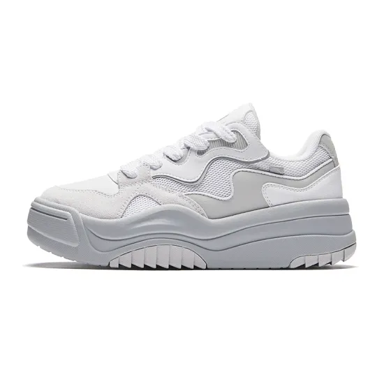 Anta Egg Baby Shoes 2.0 Height Increasing Lightweight Low-Top Skateboard Shoes Women's Pure White