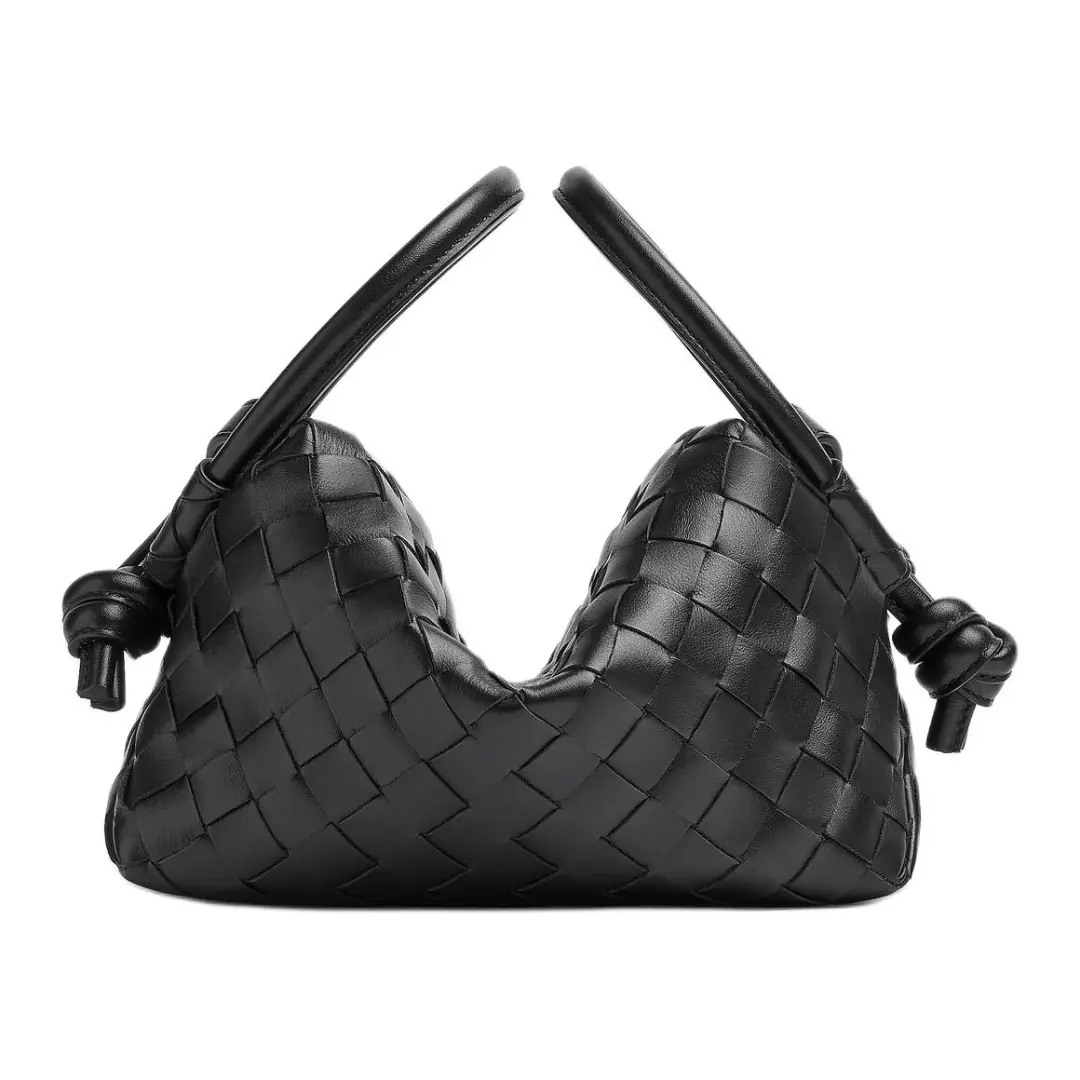 Bottega Veneta Loop Intrecciato Woven Leather Handbag, Shoulder Bag, Crossbody Bag Small Women's Black