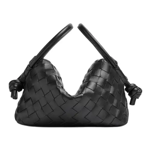 Bottega Veneta Loop Intrecciato Woven Leather Handbag, Shoulder Bag, Crossbody Bag Small Women's Black