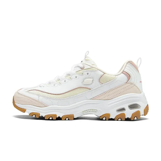 Skechers DLITES Running Shoes Women's Low-Top White/Light Pink