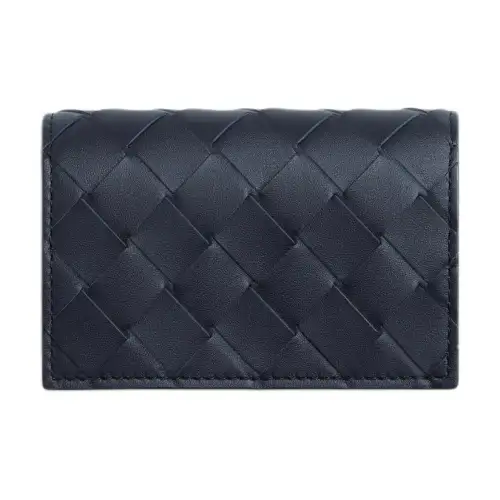 Bottega Veneta Intrecciato Cow Leather Card Holder Men's Space Blue & Sage Green