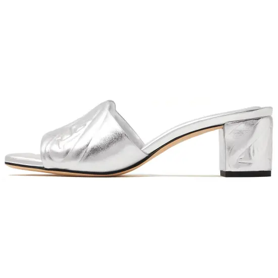 Alexander McQueen The Seal Emboosed Metallic Sandals Women's