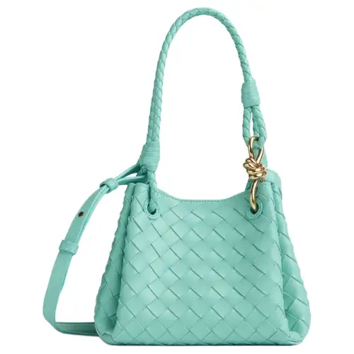 Bottega Veneta Andiamo Sheepskin Crossbody Bag, Shoulder Bag Women's Oasis Blue