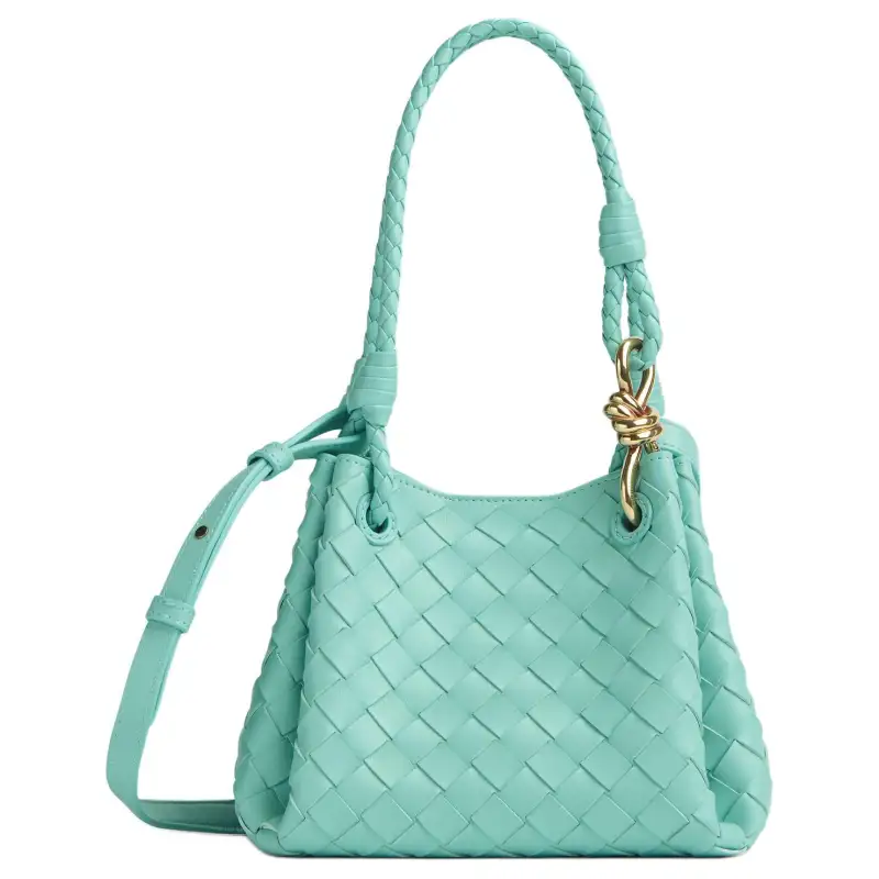 Bottega Veneta Andiamo Sheepskin Crossbody Bag, Shoulder Bag Women's Oasis Blue
