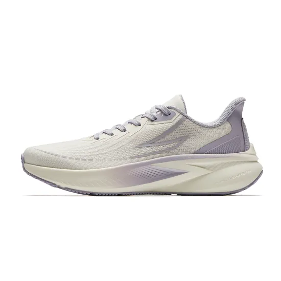 ANTA Running Shoes Women's Low-Top Ivory White/Light Purple Gray