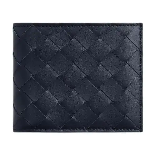 Bottega Veneta Calfskin Wallet Men's Space Blue & Green