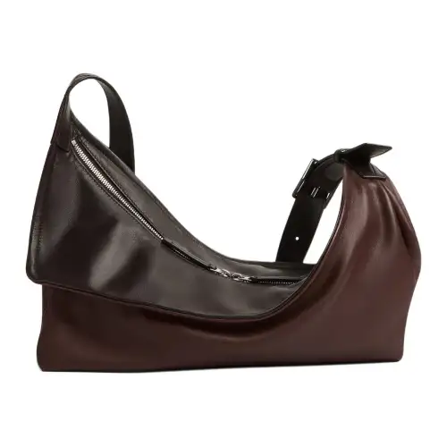 Bottega Veneta Cow Leather Handbag, Shoulder Bag Men's Cocoa Pulp & Chocolate Brown