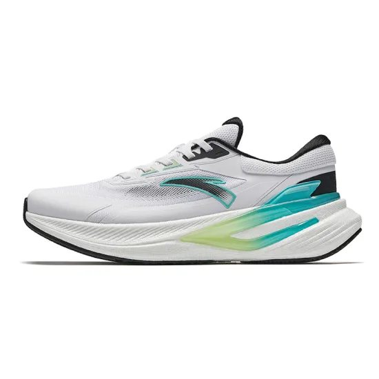 ANTA Running Shoes Men Low-Top Pure White/Basic Black/Clearwater Blue