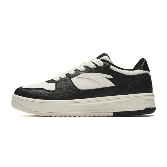ANTA Skateboard Shoes Women's Low-Top Ivory White Black