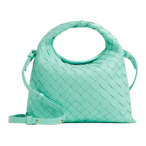 Bottega Veneta Intrecciato Calfskin Handbag, Shoulder Bag, Crossbody Bag Mini Women's Green