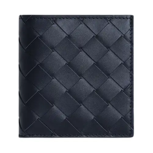 Bottega Veneta Intrecciato Cow Leather Wallet Men's Space Blue & Sage Green