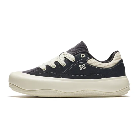 ANTA Skateboard Shoes Women's Low-Top Ink Stone Gray/Coarse Linen Gray