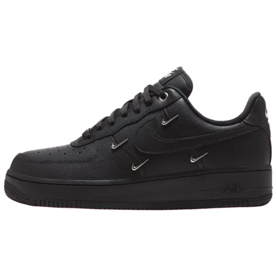 Nike Air Force 1 Low '07 Lx Black Silver Mini Swoosh Women's