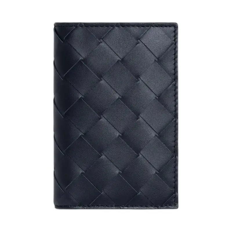 Bottega Veneta Calfskin Card Holder Men's Space Blue & Sage Green