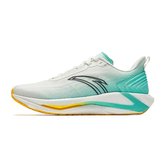 ANTA Running Shoes Men Low-Top Papyrus White/Fluorescent Aqua Green