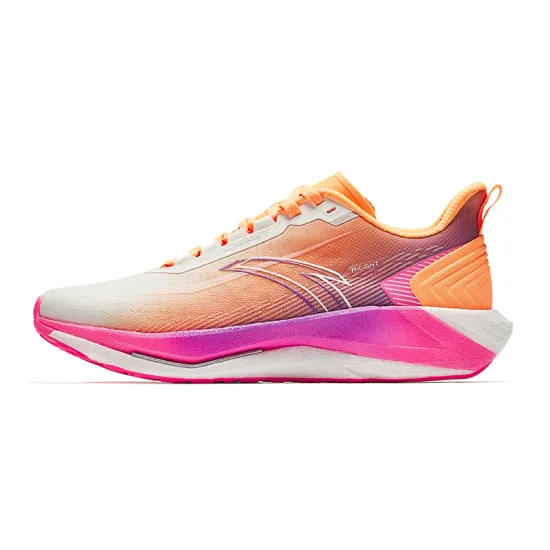ANTA Running Shoes Men Low-Top Ivory White/Fluorescent Sweet Pumpkin Orange/Mid-Autumn Purple