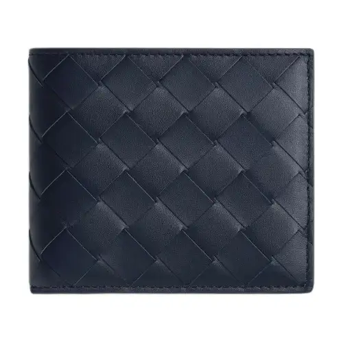 Bottega Veneta Calfskin Wallet Men's Space Blue & Green