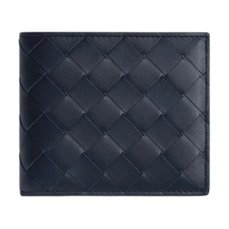 Bottega Veneta Calfskin Wallet Men's Space Blue & Green