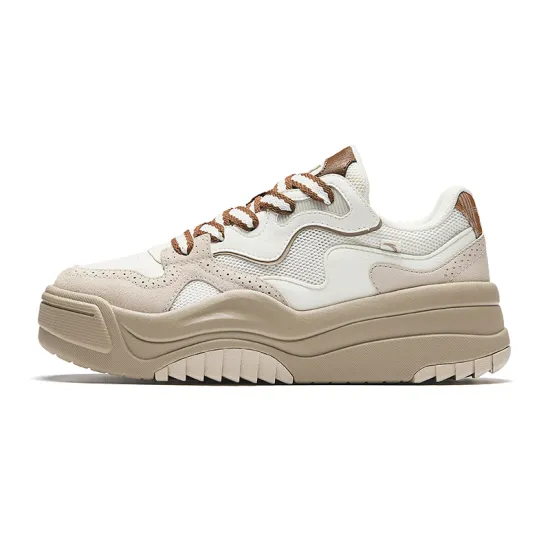ANTA Skateboard Shoes Women's Low-Top Ivory White Limestone