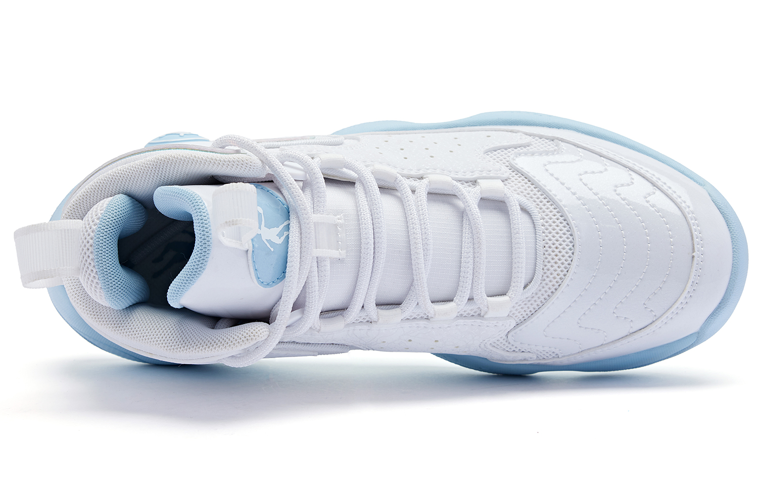 QIAODAN Cushioning Abrasion Resistant Cushioning, Wear Resistant High top Basketball Shoes Women’s White Blue