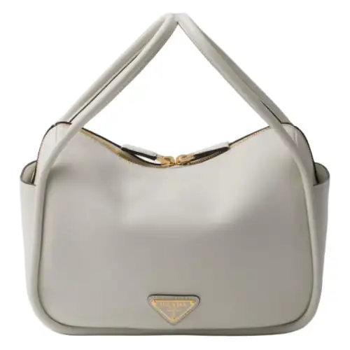 PRADA Grain Leather Shoulder Bag, Crossbody Bag, Handbag Women's Gray