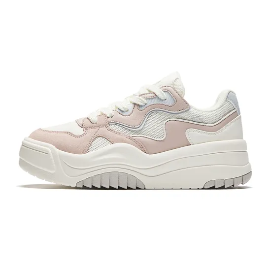 Anta Egg Baby Shoes 2.0 Height Increasing Lightweight Low-Top Skateboard Shoes Women's Lotus Gray