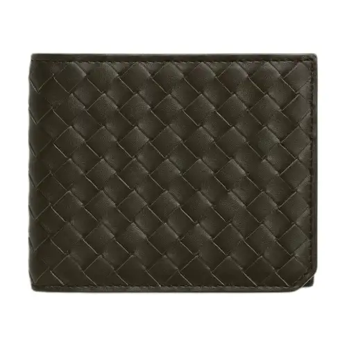 Bottega Veneta Intrecciato Calfskin Wallet Small Men's Dark Brown