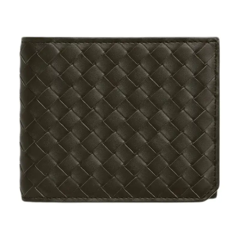 Bottega Veneta Intrecciato Calfskin Wallet Small Men's Dark Brown
