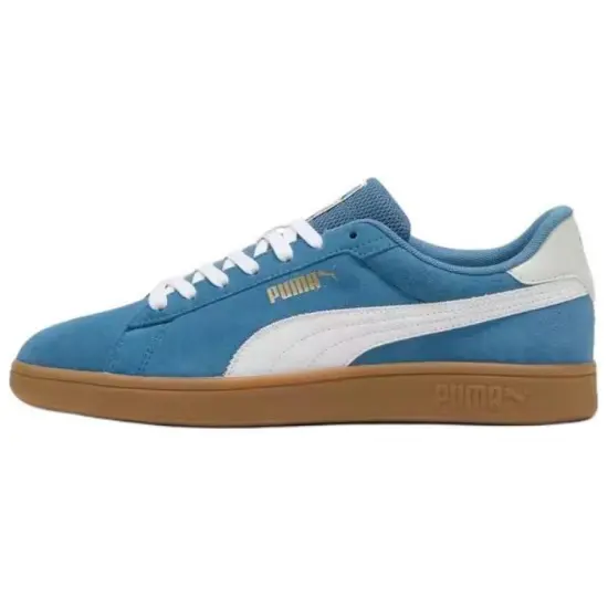 Puma Smash 3.0 Skateboarding Shoes Unisex Low-top Horizon Blue-White-Gum Color