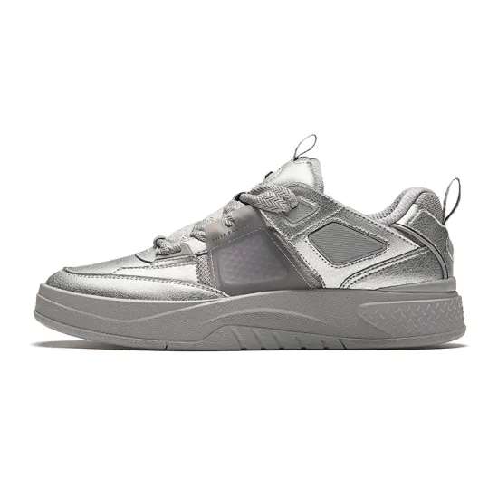 ANTA Skateboard Shoes Men Low-Top Dove Gray/Metal Titanium