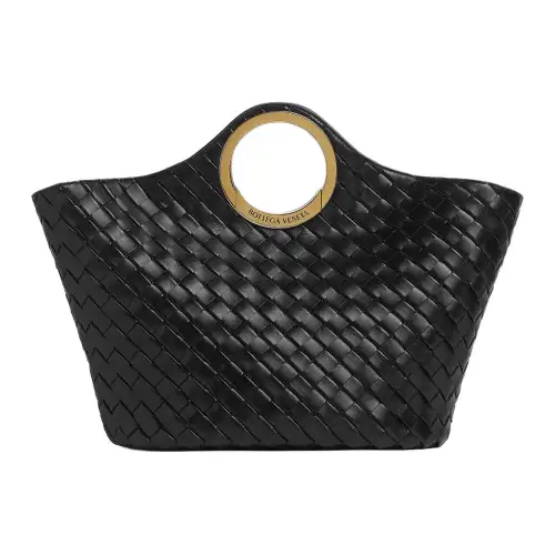 Bottega Veneta Calfskin Handbag Large Women's Black