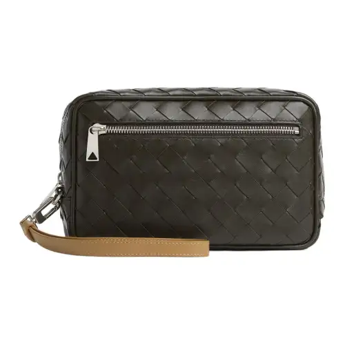 Bottega Veneta Intrecciato Calfskin Clutch Small Men's Olive Green