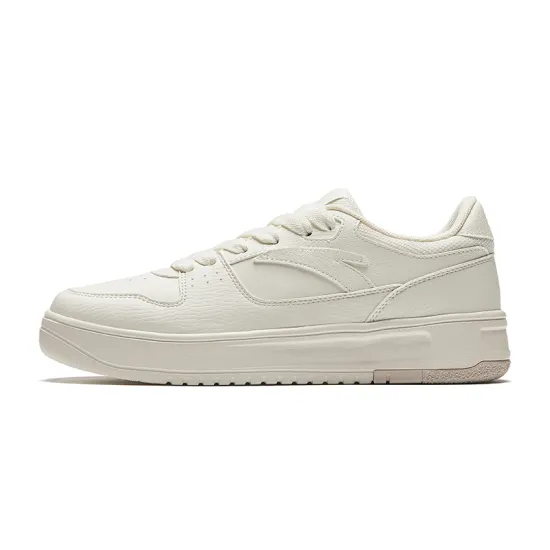 Anta Lightweight White Sneakers Height Increasing Lightweight Low-Top Skateboard Shoes Women's Ivory White