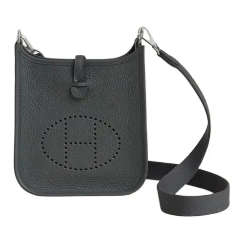 HERMES Evelyne Clemence Calfskin Shoulder Bag, Crossbody Bag 16 Women's Gris Misty Haze Gray
