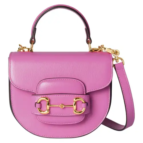 GUCCI Horsebit 1955 Leather Shoulder Bag, Crossbody Bag, Handbag Mini Women's Pink