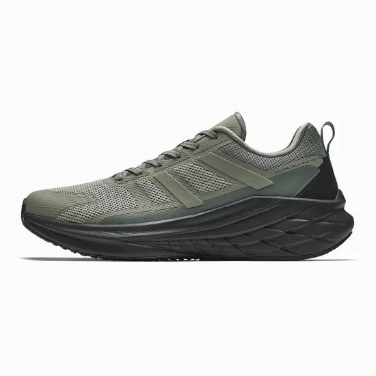 ANTA Running Shoes Men Low-Top Plain Jade Green/Basic Black