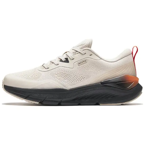 ANTA Running Shoes Men Low-Top Beige Black
