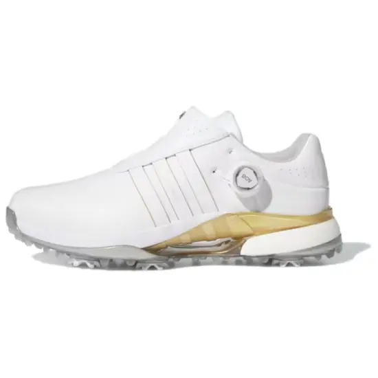 Adidas Tour360 Golf Shoes Men Low-Top White Gold