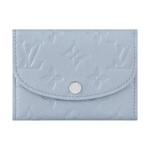 LOUIS VUITTON Rosalie Leather Wallet Women's Washed Blue