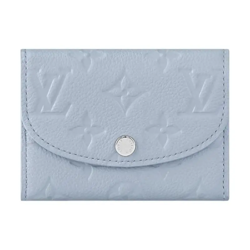 LOUIS VUITTON Rosalie Leather Wallet Women's Washed Blue