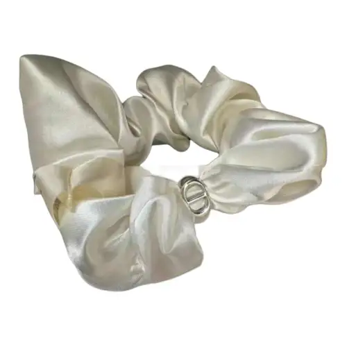 DIOR Silk Hair Ties Unisex White