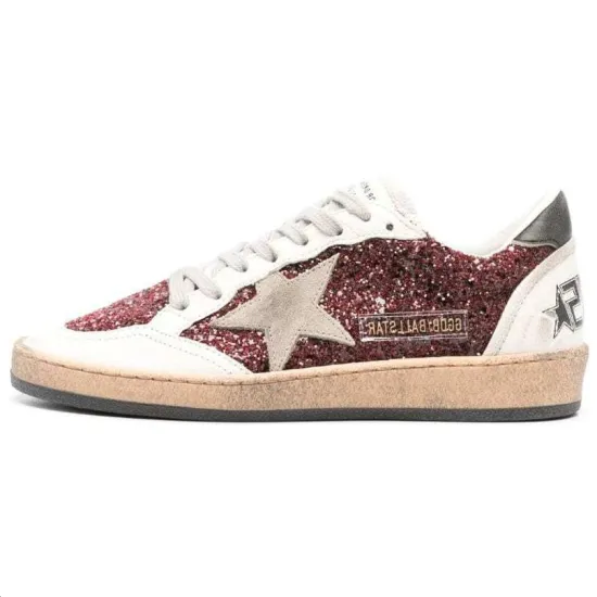 Golden Goose Ball Star Skateboard Shoes Women's Low-Top Red