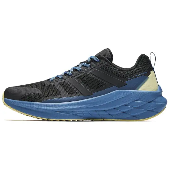 ANTA Running Shoes Men Low-Top Basic Black/Vintage Blue/Beige Silk