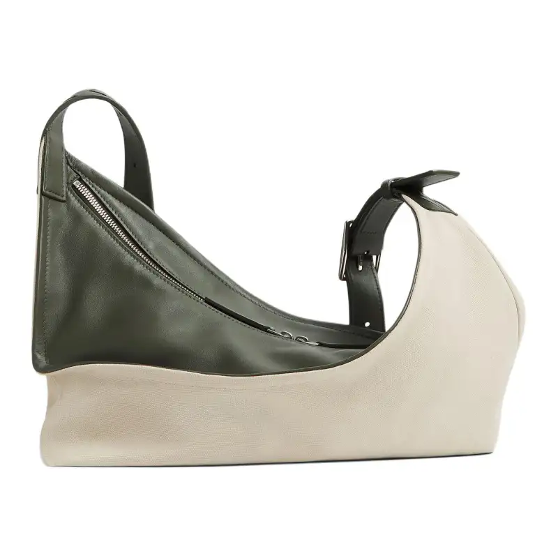 Bottega Veneta Cow Leather With Fabric Handbag, Shoulder Bag Men's Embryo Cloth Color Crocodile Color
