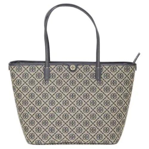 TORY BURCH T Monogram Zip Tote Navy