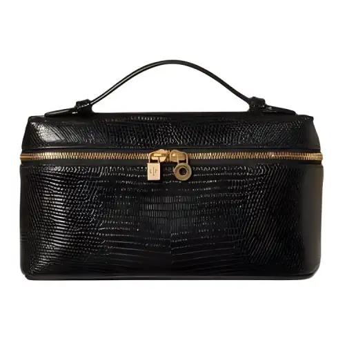 Loro Piana ExtraPocket Lizard Skin Handbag Women's Marine Blue