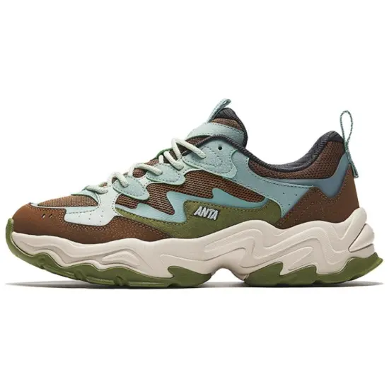 ANTA Casual Shoes Men Low-Top Brown Green Blue