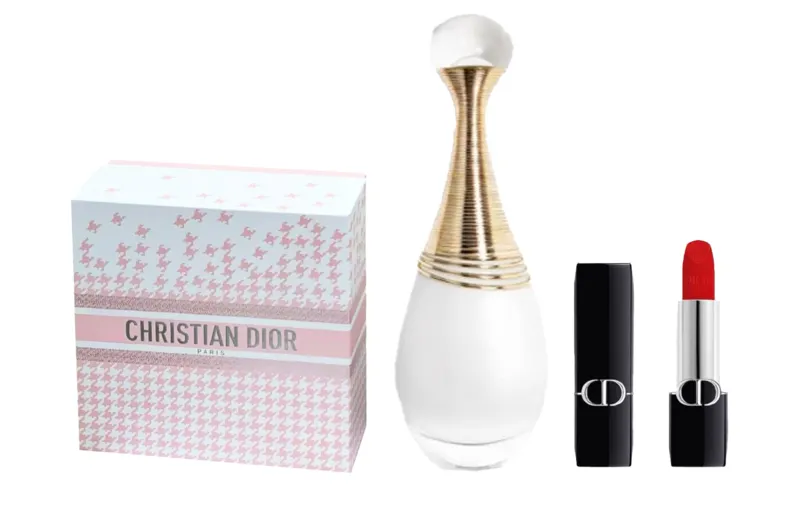 DIOR Lipstick, perfume, fuchsia set, floral gift box with jasmine, 50 ml, 3.4g