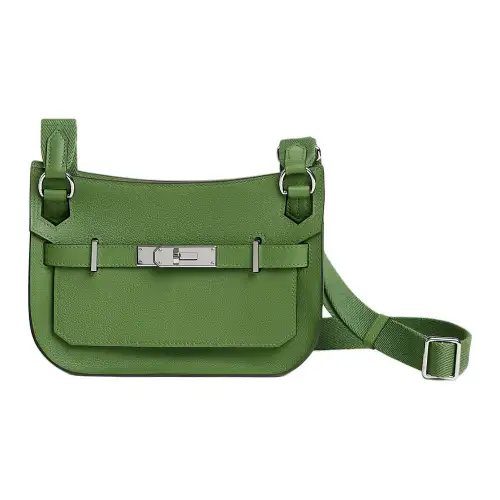 HERMES Jypsiere Evercolor Calfskin Shoulder Bag, Crossbody Bag Mini Women's Green